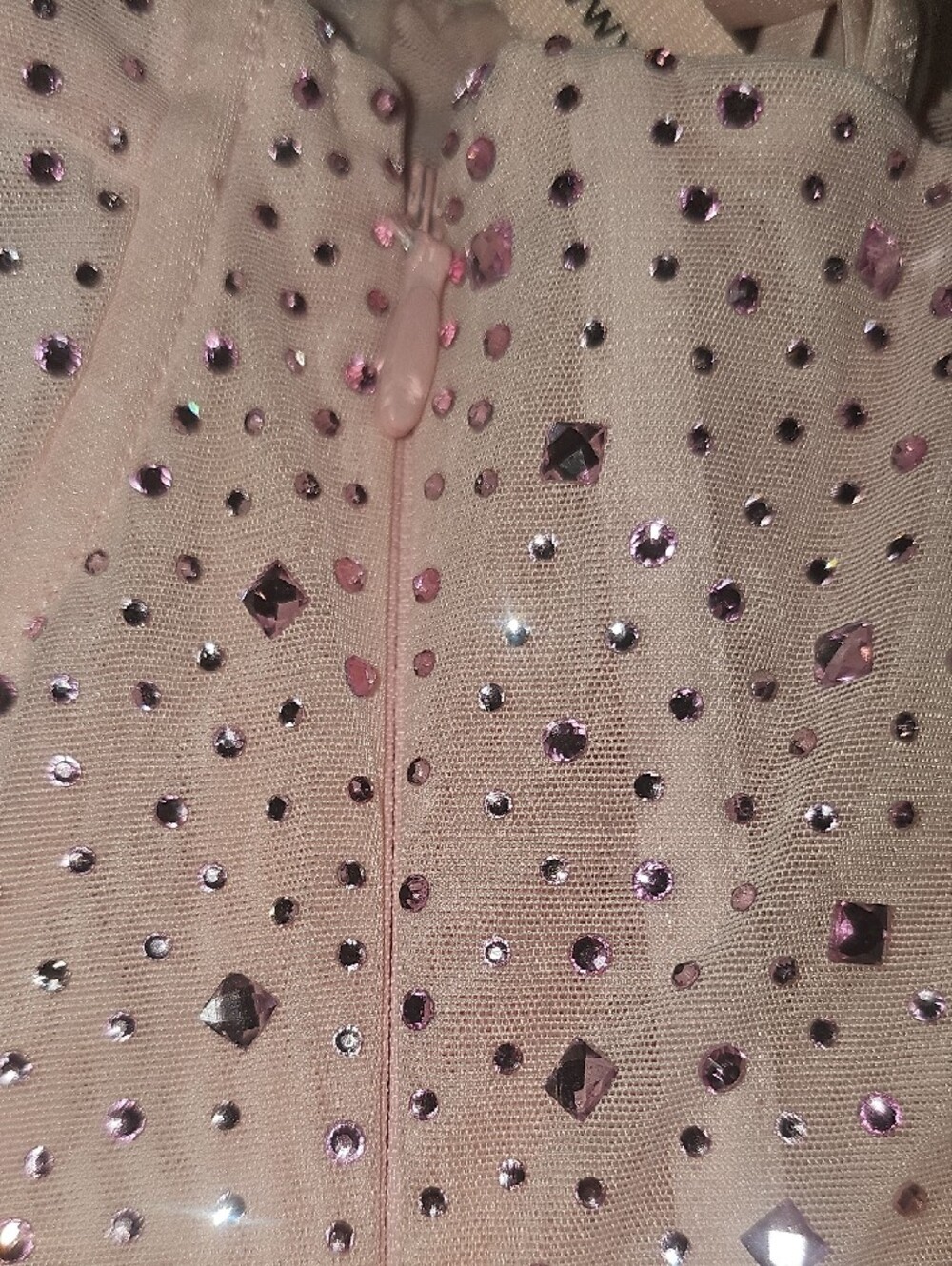 Oh Polly - Connie - Sparkle Mesh Bustier Mini Dress - Pink - Picture 5 of 7
